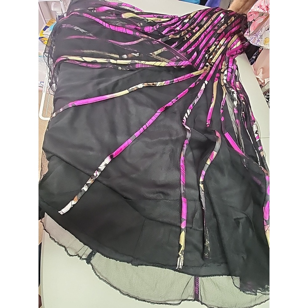 Y2K Romantic Floral Black Tulle Cocktail Formal Dress Womens S Witchy Fairygoth - Picture 8 of 9